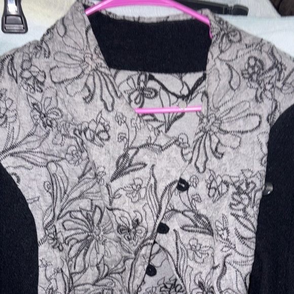 Floral Black and Gray Women's Jacket - Picture 3 of 6